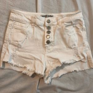 White Denim Shorts